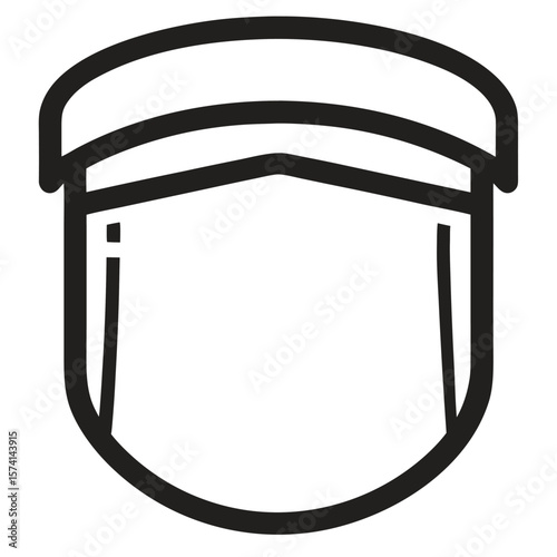 Protective face shield icon with a transparent arc