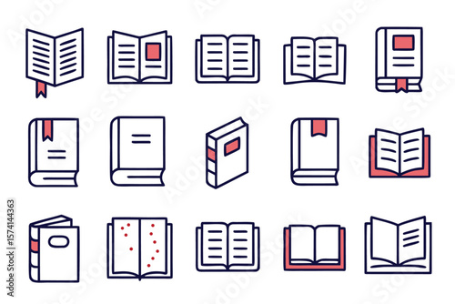 Diverse stack of open and closed books in various sizes and vibrant colors showcasing a comprehensive literary collection for reading and study