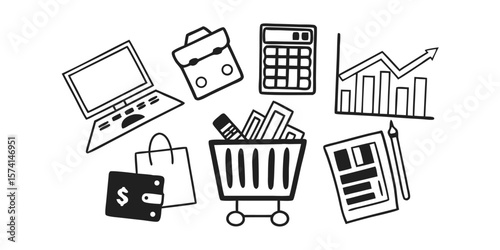 Comprehensive Set of Trendy Line Style Business Icons A Versatile Collection for Modern Design Projects on transparent background mega set business icons trendy line style perfect