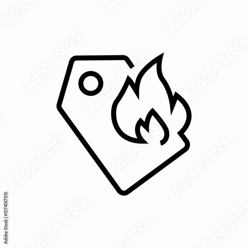 flame hot sale icon vector sign