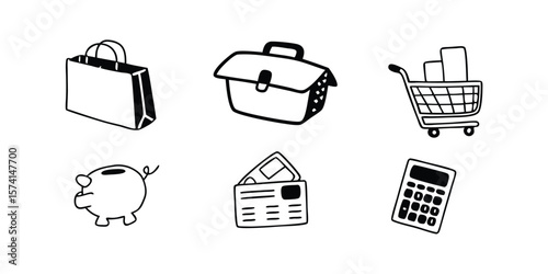 Extensive Collection of Business Icons in Modern Line Style A Mega Set for Diverse Applications on transparent background This mega set business icons features trendy