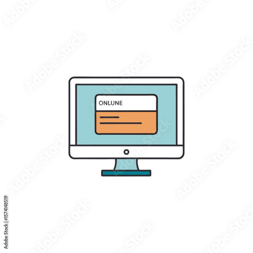 Computer monitor displaying an online message on its screen