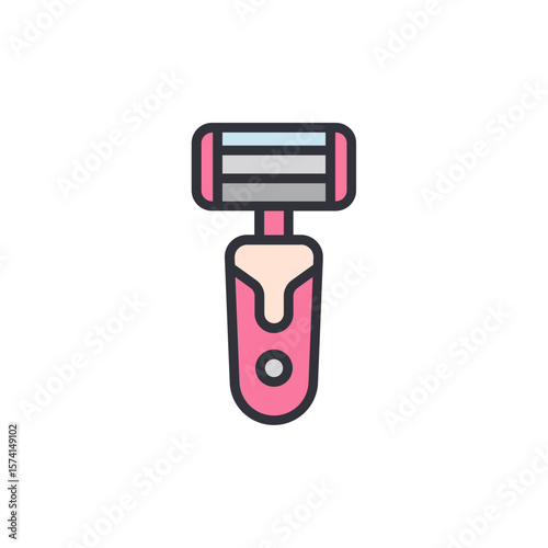 Aesthetic Illustration Of A Pink Razor For Personal Hygiene Use
