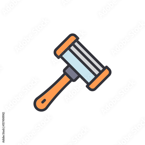 Cartoon Illustration Of A Reusable Safety Razor For Shaving
