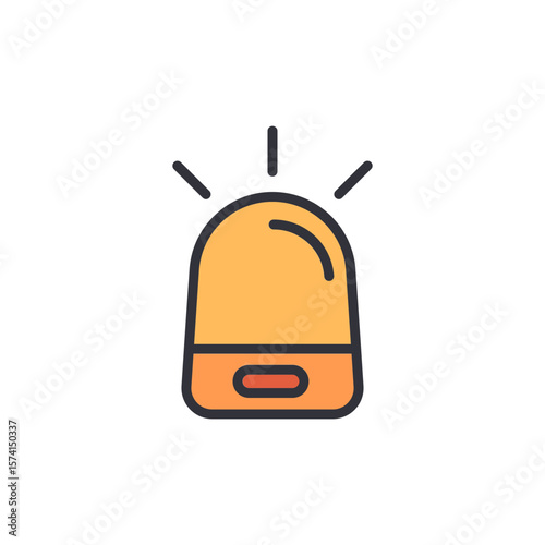 Illuminating Icon Of Alert And Notification Emergency Light Design