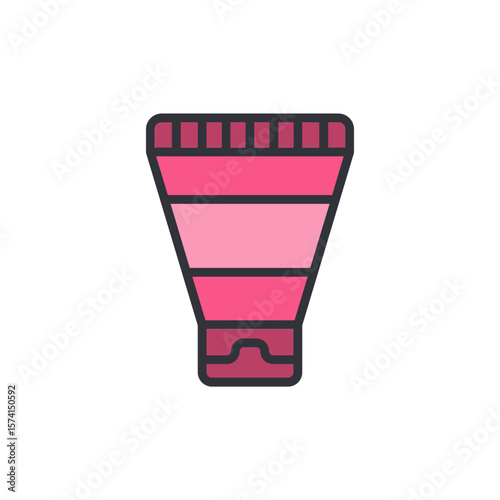 Stylized Pink Cream Tube Representing Beauty And Cosmetic Product