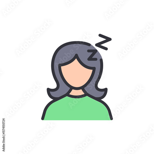 Woman Sleeping Icon Representing Rest Exhaustion Or General Weariness