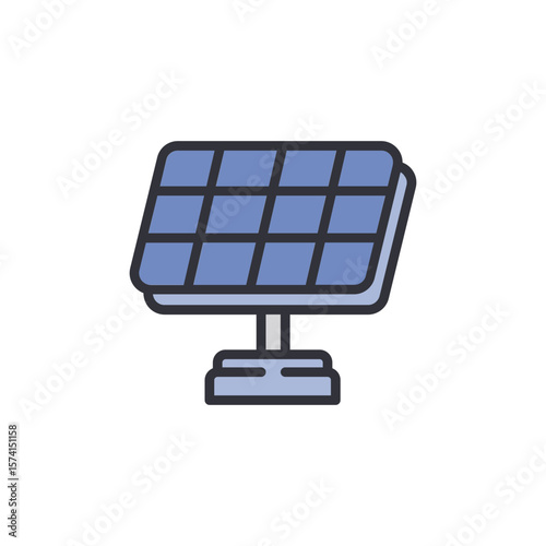 Isolated Solar Panel Illustration Depicting Renewable Energy Generation