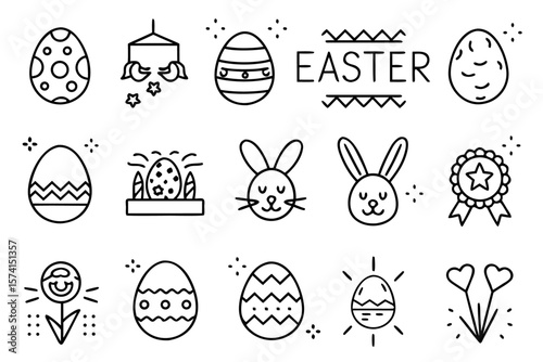 Festive easter greeting card design featuring colorful decorated eggs and cheerful typography for celebrations and seasonal greetings