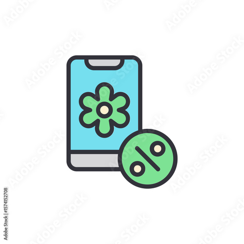 Illustration Of Mobile Commerce With Seasonal Spring Discount Offers