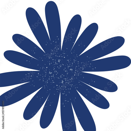 Blue Daisy Bloom – Elegant Floral Vector Illustration with Petal Texture