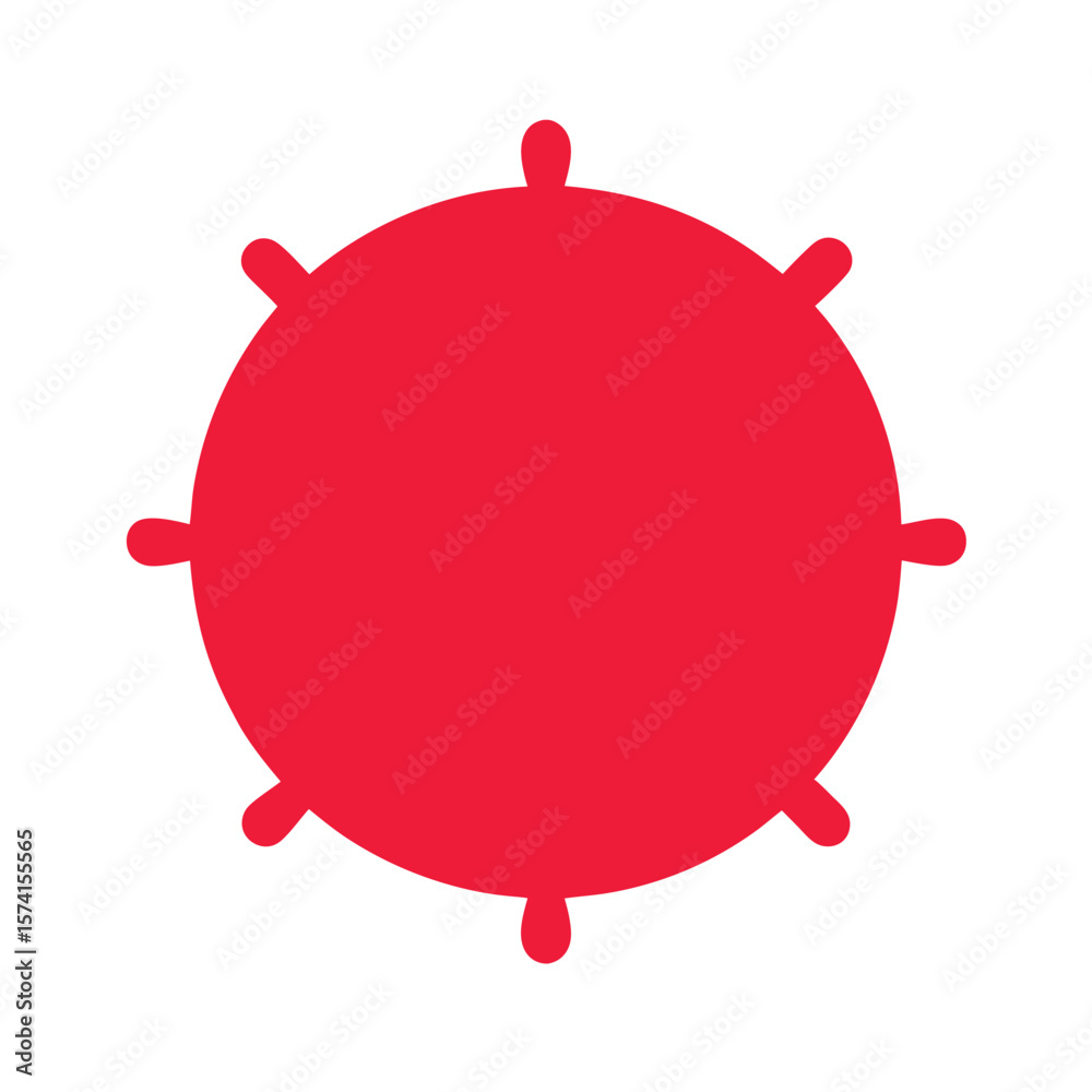 Simple Round Virus Icon on White with No Text Simple Round Virus Icon on White with No Text