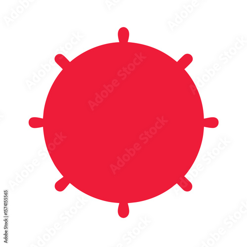 Simple Round Virus Icon on White with No Text