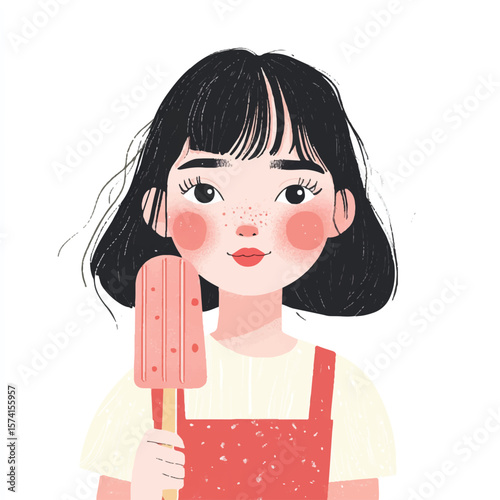a girl holding popsicle