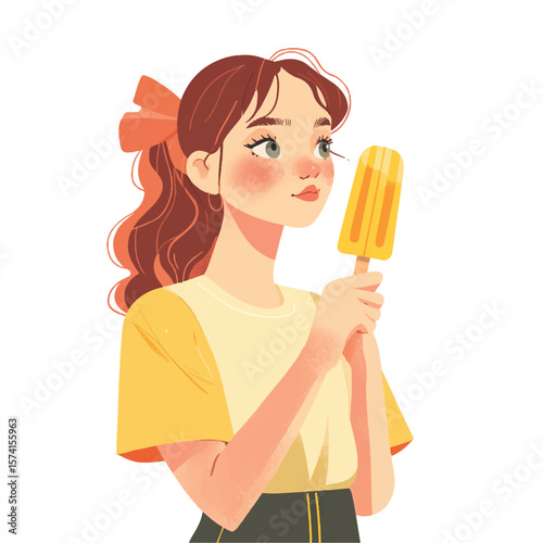 a girl holding popsicle