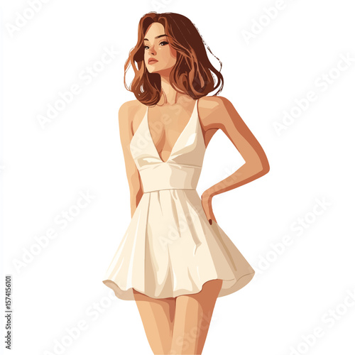 a girl in a slip dress