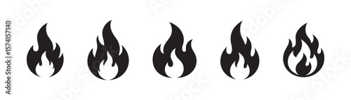 Fire icon vector isolated on white background. Fire flame icon template. Fire flames symbol icon vector