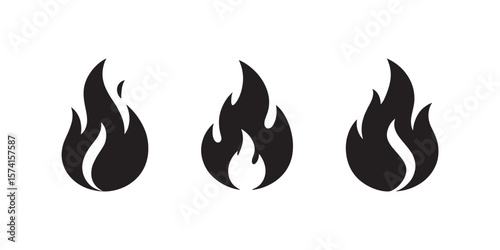 Fire icon vector isolated on white background. Fire flame icon template. Fire flames symbol icon vector