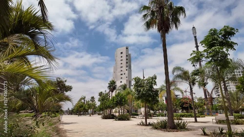 4K footage showcasing the exterior of Casablanca Finance City (CFC) buildings on a bright, sunny day in Casablanca, Morocco 10 July 2025
