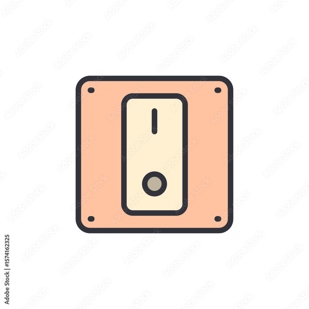 Fototapeta premium Stylized Light Switch Illustration In The On Position Indicator