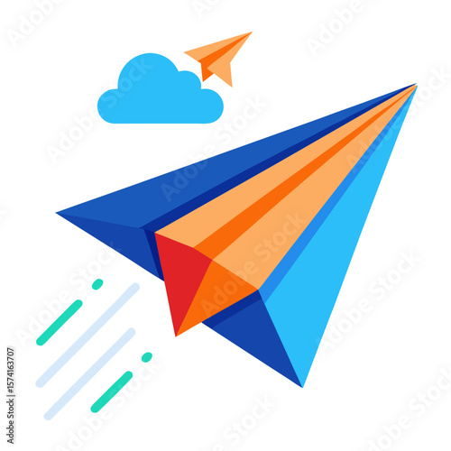 paper plane flying