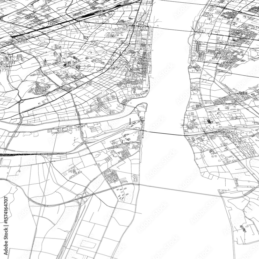 Fototapeta premium 3D illustration of city and urban in Wuhan China