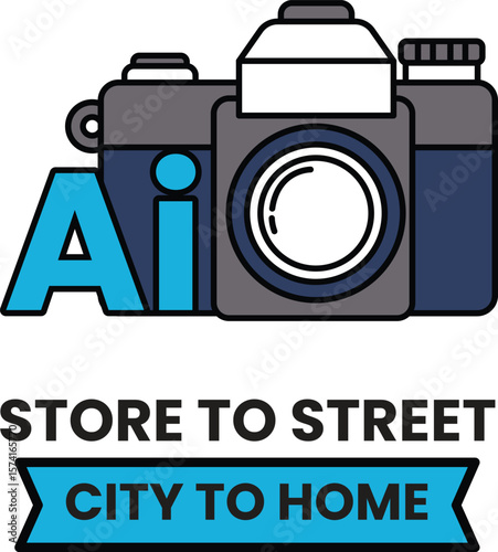 Store to street city to home logo for a camera store