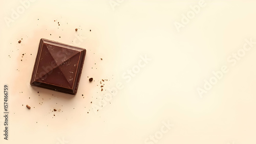Wallpaper Mural Artisanal Dark Chocolate Square on a Cream Background.
Luxury Gourmet Chocolate for Patisserie and Confectionery.
Minimalist Chocolate Photography with Ample Copy Space.
 Torontodigital.ca
