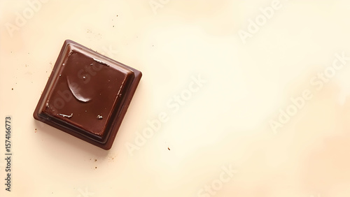 Wallpaper Mural Melted Dark Chocolate Square on a Creamy Background.
Decadent Chocolate for Gourmet Desserts and Baking.
Sensual Chocolate Food Photography with Copy Space.
 Torontodigital.ca