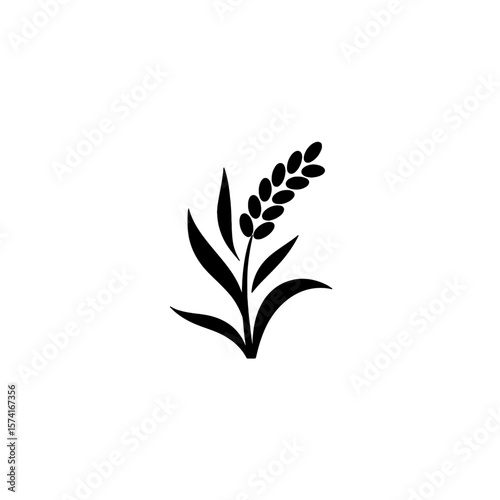 Simple Cereal Plant: Organic Grain, Agriculture, Food Icon