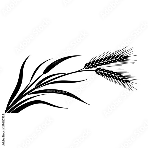 Golden Harvest Wheat: Organic Grain, Agriculture, and Food Crop Symbol