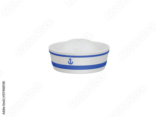 sailor hat icon 3d illustration render
