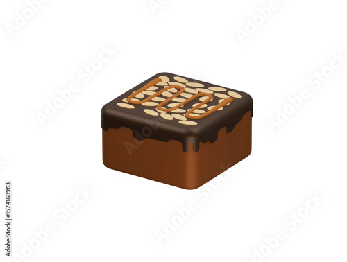 chocolate brownies icon 3d illustration render