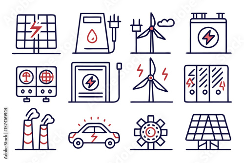 Conceptual graphic representing clean energy sources and environmentally friendly power generation highlighting a sustainable future with reduced emissions