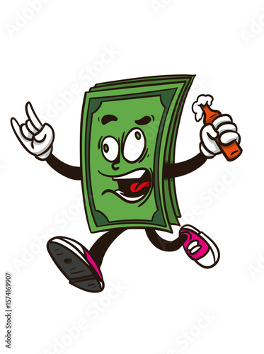 Billetes con cara y una cerveza