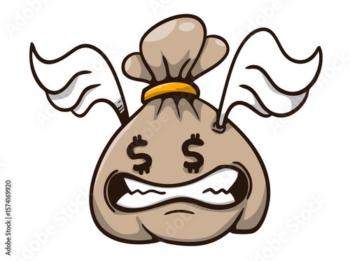Bolsa de dinero con alas