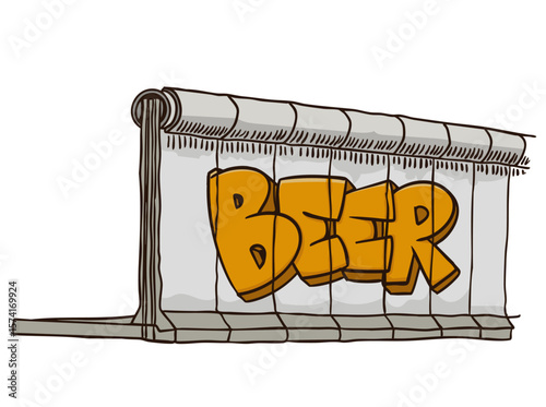 Muro con graffiti de la palabra beer