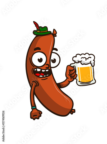 Salchicha alemana con cerveza