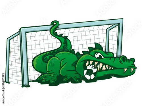 Portero de futbol cocodrilo