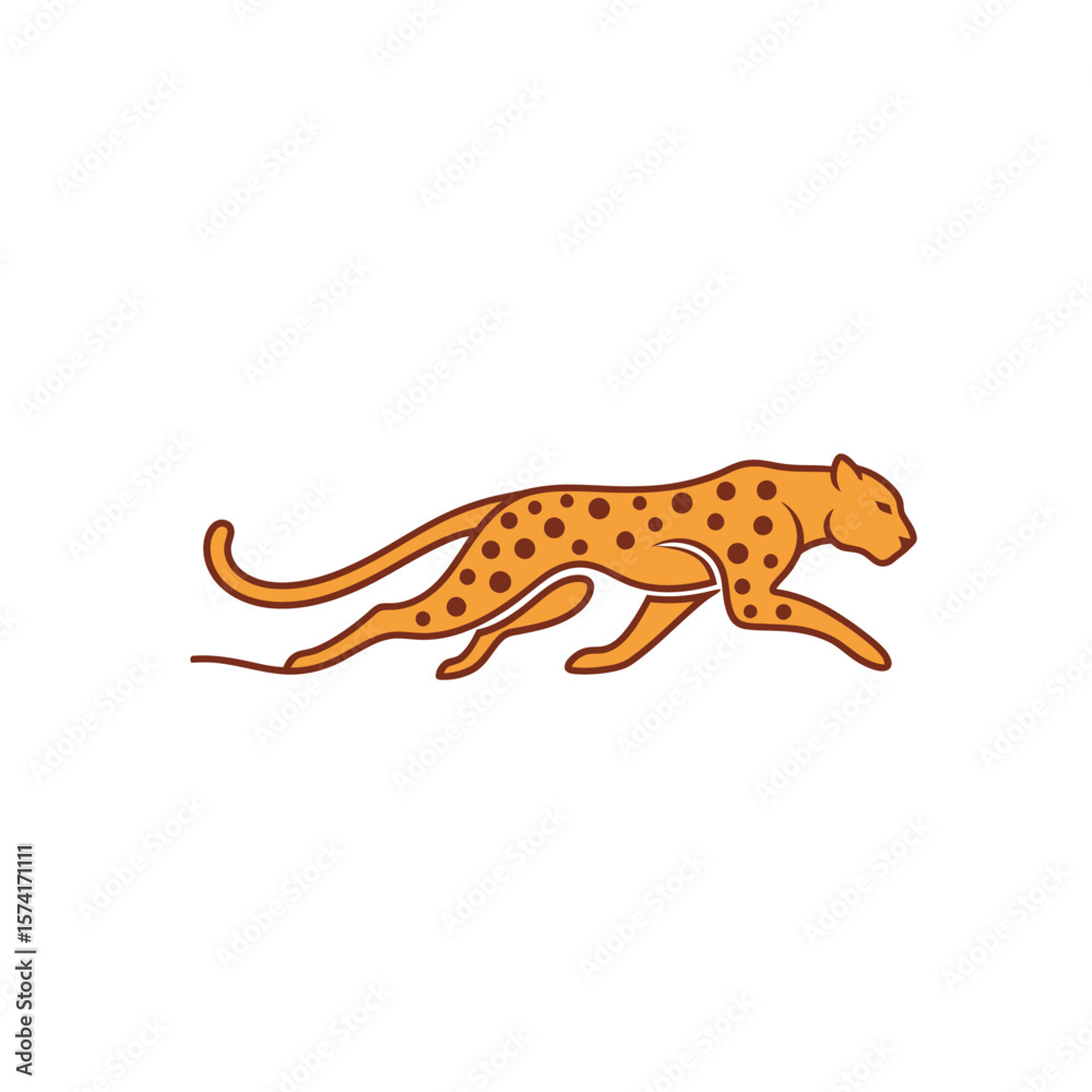 Fototapeta premium Running cheetah logo vector. Modern panther mascot for sports, speed, and logistics.