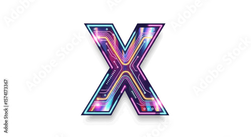 Vector download futuristic x letter logo design vector template with neon glow effect for free graphic design 100