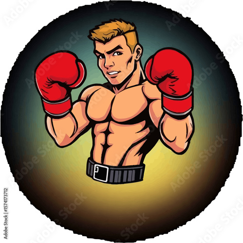 A vibrant vector illustration of a boxing icon