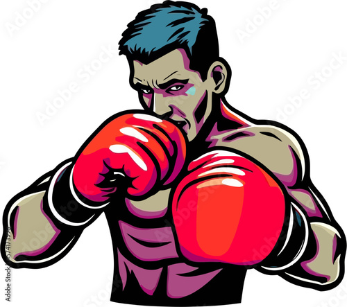 A vibrant vector illustration of a boxing icon