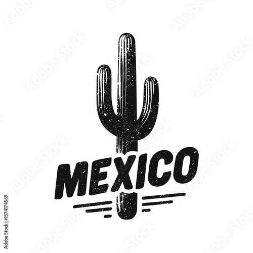 Mexico Cacti Vector Icon, Logo 