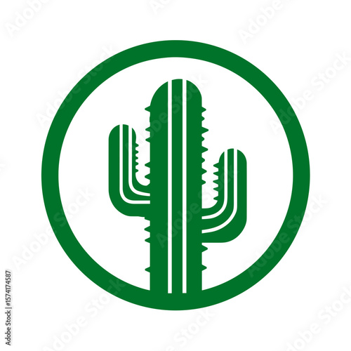 Mexico Cacti Vector Icon, Logo 