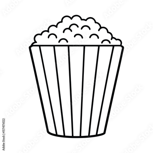 popcorn bucket outline icon for cinema or movie