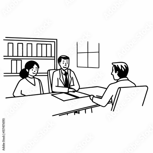 Real-estate agent reading terms of contract to clients