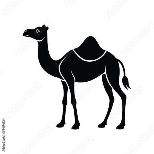  Flat and Minimal Camel icon vector illustration
