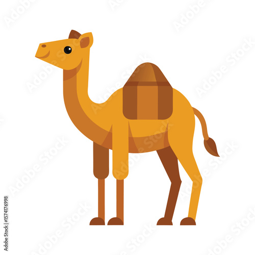  Flat and Minimal Camel icon vector illustration