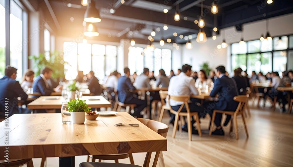 Fototapeta premium Busy corporate lunch room
